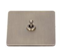 AC250V Interrupteur à Bascule Unipolaire Texture Bronze Antique Panneau en Acier Inoxydable 1 Bouton Interrupteur D'alimentation 2 Voies pour la Décoration de la Maison