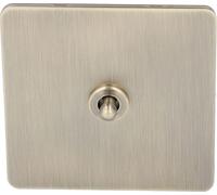 AC250V Toggle Switch 1 Gang 2 Way Power Switch Antique Bronze Texture Stainless Steel Panel Single Pole Design