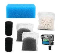 AC30 Kit d'entretien pour filtre d'aquarium compatible avec les filtres électriques Fluval AC30, comprend 1 mousse bleue, 2 charbon actif, 1 granulés BioMax, 2 éponges filtrantes d'admission, pour eau