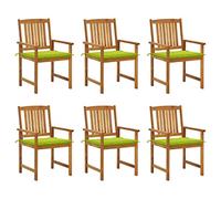 Acacia massif finition huile Jardin conversation Lot de 6 Vert 42x53 cm