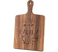 Acacia planche à découper en bois avec poignée petite taille long bois charcuterie planche à pagaie planche à fromage assiette à manger pour la viande de cuisine, pizza 39x26x1.5cm