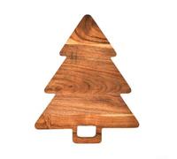 Acacia Wood Christmas Tree Board with Handle Festive