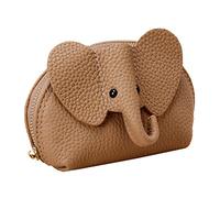 Academia Portefeuille en cuir de vache avec dragonne Motif éléphant Beige Taille unique