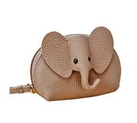 Academia Portefeuille en cuir de vache avec dragonne Motif éléphant Café Taille unique