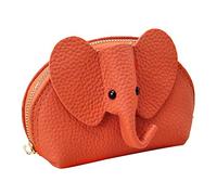 Academia Portefeuille en cuir de vache avec dragonne Motif éléphant Orange Taille unique