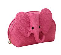 Academia Portefeuille en cuir de vache avec dragonne Motif éléphant Rouge Taille unique