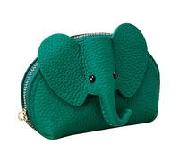 Academia Portefeuille en cuir de vache avec dragonne Motif éléphant Vert Taille unique