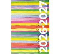 Academic Diary 2026-2027 A4 Week To View | Modern Rainbow Watercolour: Large Mid Year Planner | August - July (UK Holidays & Moon Phases)