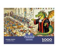 Académie des Chevaliers Tueurs de Dragons Puzzle en Bois Imperméable DIY Puzzles De 1000 Pièces pour Adultes Cadeaux Coloré Jeux Éducatifs