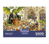 Académie des Chevaliers Tueurs de Dragons Puzzle en Bois Imperméable DIY Puzzles De 1000 Pièces pour Adultes Impossible De Décoration pour La Maison