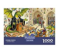 Académie des Chevaliers Tueurs de Dragons Puzzle en Bois Imperméable DIY Puzzles De 1000 Pièces pour Adultes Défi Et Casse-tête De Décoration pour La Maison