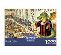 Académie des Chevaliers Tueurs de Dragons Puzzle en Bois Imperméable DIY Puzzles De 1000 Pièces pour Adultes Cadeaux Impossible Jeux De Stimulants