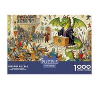 Académie des Chevaliers Tueurs de Dragons Puzzle en Bois Imperméable Puzzles De 1000 Pièces pour Adultes Cadeaux Coloré Jeux De Stimulants