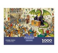 Académie des Chevaliers Tueurs de Dragons Puzzle en Bois Imperméable Puzzles De 1000 Pièces pour Adultes Cadeaux Amusant De Décoration pour La Maison