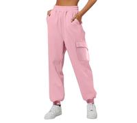 Academy 18 Pantalon pour femme Daily Home Pantalon d'extérieur avec taille élastique Poches latérales Pantalon d'entraînement décontracté Pantalon de yoga avec poches, Rose, XL