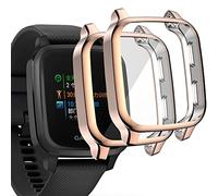 Acadeny [2 pièces] Coque Compatible avec Garmin Venu Sq 2/Sq/Sq Music,Rose Haute Transparence Coque de Protection complète avec Protecteur d'écran, [Anti-Taches] [résistant aux Rayures] TPU