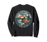 Acadia National Park Maine Badge rétro Phare et Aigle Sweatshirt