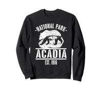 Acadia National Park Randonnée Camping Ours Art Maine Vintage Sweatshirt