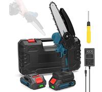 ACAGALA Scie d'élagage électrique portable 21 V 6 pouces - Petite tronçonneuse fendue à bois - Moteur à brosse - Outil de travail du bois à une main - Pour la coupe de jardin et de verger