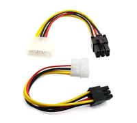 Acahhotxx Câble adaptateur d'alimentation Molex 4 broches vers PCI-Express PCIE 6 broches pour carte vidéo 2 4 broches Molex vers 6 broches Pci-Expres