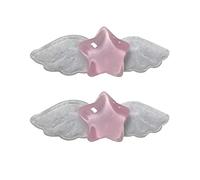 Acahhotxx Lot de 2 jolies pinces à cheveux en forme d'ailes d'étoile, accessoires de cheveux pour enfants, adolescents, filles, pinces à cheveux, rose