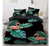 AcaimE Parure Housse De Couette 140X200 Cm Polyester sans Repassage Tropical Tropicale Tropique Jungle Tropicale Forêt Housse De Couette 1 Personne Fille 140 X 200 Cm avec 2 Taies d'oreiller 65X65Cm
