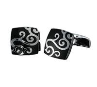 Acajou fibre de carbone émail Technologie modèle rétro Boutons de manchette mode chemise française masculine Boutons de manchette -6