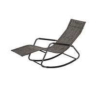 acamp Rockstar Chaise à Bascule de Jardin, 143 x 57 x 81 cm, Structure en Tube d'acier revêtu par pulvérisation, Tissu acétatex Respirant et résistant aux intempéries, accoudoirs rembourrés et