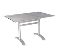 Acamp Table de jardin pliable Acaplan - 120 x 80 cm - Résistant aux intempéries - Avec équilibrage de niveau et sécurité anti-basculement - Table pliante en platine - Plateau de table rectangulaire