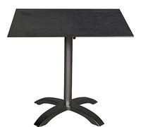 acamp Table pliante Acaplan HPL | Anthracite/ciment anthracite | 80 x 80 x 72 cm | Structure en aluminium revêtu par pulvérisation | compensation de niveau et protection anti-basculement | Plateau