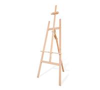 Acan Chevalet en bois classique, réglable, 120 cm, trois pieds, support en toile pour peintures à l'huile, acryliques ou images