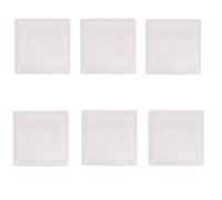 Acan Lot de 6 assiettes plates en céramique de forme carrée de 1 x 26,5 x 26,5 cm, idéales pour la maison ou l'hôtellerie. Lot de 6 récipients pour servir des aliments de couleur ivoire et de forme