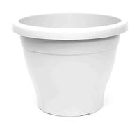 Acan Pamex Pot de fleurs en plastique méditerranéen, blanc, diamètre 40 cm, pour jardin, terrasse, balcon et intérieur de la maison