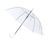 Acan Parapluie long et pliable, coupe-vent, pluie, léger et résistant, Transparent - 8 baleines - 90 x 81 cm, Blanc