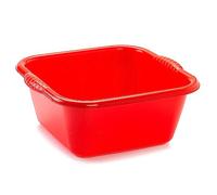 Acan Seau polyvalent, Carré, 15 litres, Rouge, Plastique, 48 x 47 x 19 cm