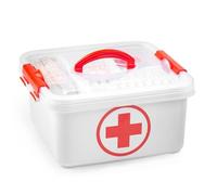 Acan Tradineur Boîte à pharmacie de 5 litres, en plastique, fermeture sécurisée, avec plateau, rangement de premiers secours, 13,5 x 26,5 x 24,5 cm