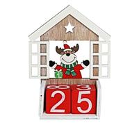 Acan Tradineur Calendrier de Noël en bois - Figurine décorative amusante pour naissance, Noël, décoration traditionnelle - 13,5 x 10,5 x 4,5 cm - Modèle aléatoire