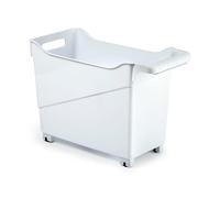 Acan Tradineur Chariot en plastique multi-usage avec roulettes et poignée n°3 Panier de rangement pour produits de nettoyage, salle de bain, cuisine, 26 x 18 x 38 cm Blanc