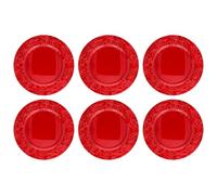Acan Tradineur - Dessous de plat rond de Noël réutilisable en forme de gui - En plastique - Idéal pour les présentations de bonbons, décoration, nougat, gâteaux, etc. - Ø 33 cm - Rouge