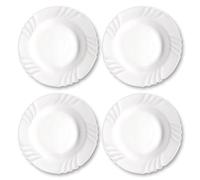 ACAN Tradineur Ebro Lot de 4 assiettes creuses 24 cm Matériau résistant Passe au lave-vaisselle et au micro-ondes Idéal pour la maison, la cuisine et l'hôtellerie.