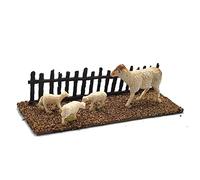 Acan Tradineur - Figurine de ferme avec animaux et clôture pour crèche - Fabriquée en plastique - Figurine décorative amusante pour la naissance, Noël, décoration traditionnelle.