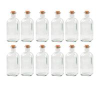 Acan Tradineur Lot de 12 bouteilles en verre avec bouchon en liège, réutilisables, rechargeables, liqueurs, huile, eau, vin, whisky, mariages - 700 ml