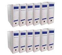 Acan Tradineur Lot de 12 classeurs ultimes, boîte d'archivage pliable en carton, 2 positions, format folio, montage facile, conservation des documents, factures, 36 x 25 x 9 cm