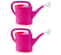 ACAN Tradineur Lot de 2 arrosoirs en plastique, capacité 6 litres, ustensiles de jardinage, arrosage, maison, balcon, terrasse, patio, couleur fuchsia