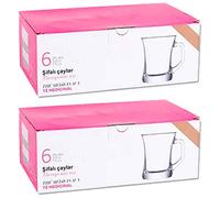 Acan Tradineur Lot de 2 boîtes de 6 verres modèle Zen+ - 22,5 cl - Fabriqué en verre résistant - Lavable au lave-vaisselle - 12 pièces au total