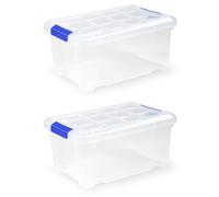 Acan Tradineur Lot de 2 boîtes de rangement en plastique N° 10 avec couvercle transparent, modèle PF, capacité 5 litres, 19 x 29 x 14 cm