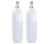 Acan Tradineur Lot de 2 bouteilles en plastique avec poignée, bouchon à pression et poignée, en plastique (PP), 30 x 6,5 x 7,5 cm, 1 litre