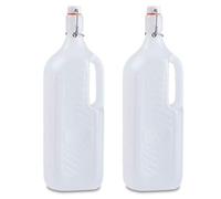 Acan Tradineur Lot de 2 bouteilles en plastique avec poignée et bouchon à pression, réutilisables, eau, lait, smoothies, jus, sodas, réfrigérateur, camping (1,5 litre, 32 x 10 x 9 cm)