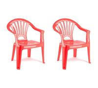 Acan Tradineur - Lot de 2 chaises pour enfants modèle Tipi - Fabriquées en Espagne, légères et faciles à transporter, idéales pour jouer, lire et dessiner - 50 x 35 x 28 cm - Couleur orange corail