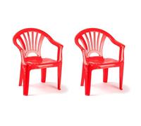 Acan Tradineur - Lot de 2 chaises pour enfants modèle Tipi - Fabriquées en Espagne, légères et faciles à transporter, idéales pour jouer, lire et dessiner - 50 x 35 x 28 cm - Couleur rouge